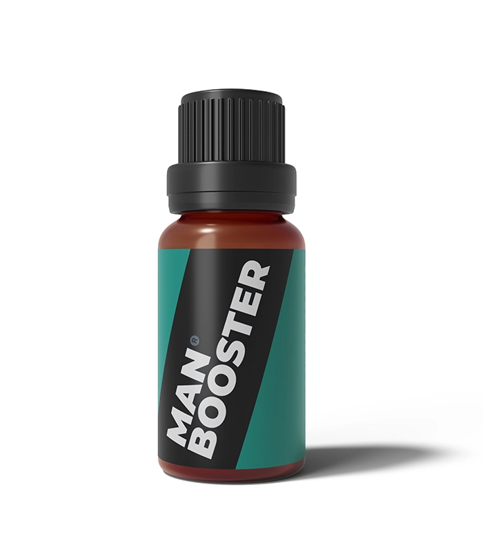 Láhev s názvem Man Booster